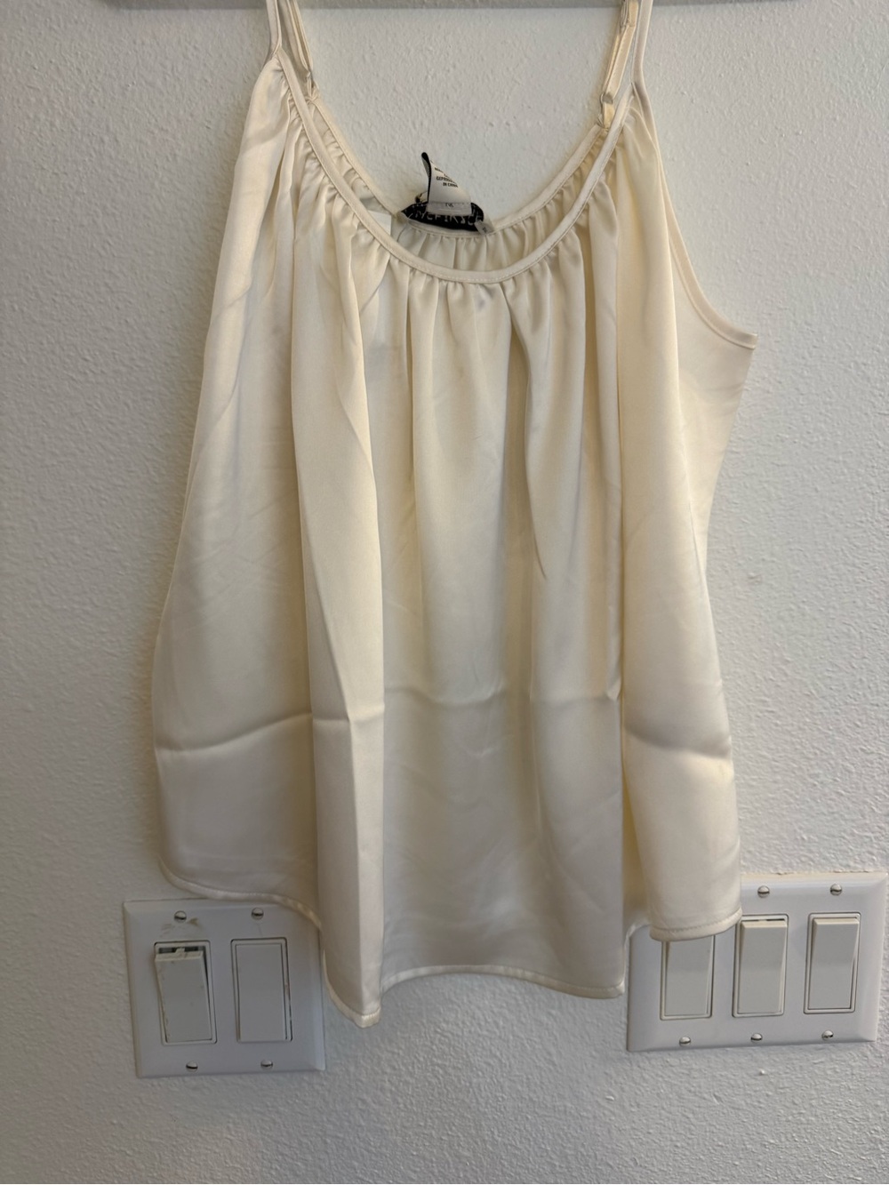 Rachel Zoe Satin Cream Spaghetti Strap Cami